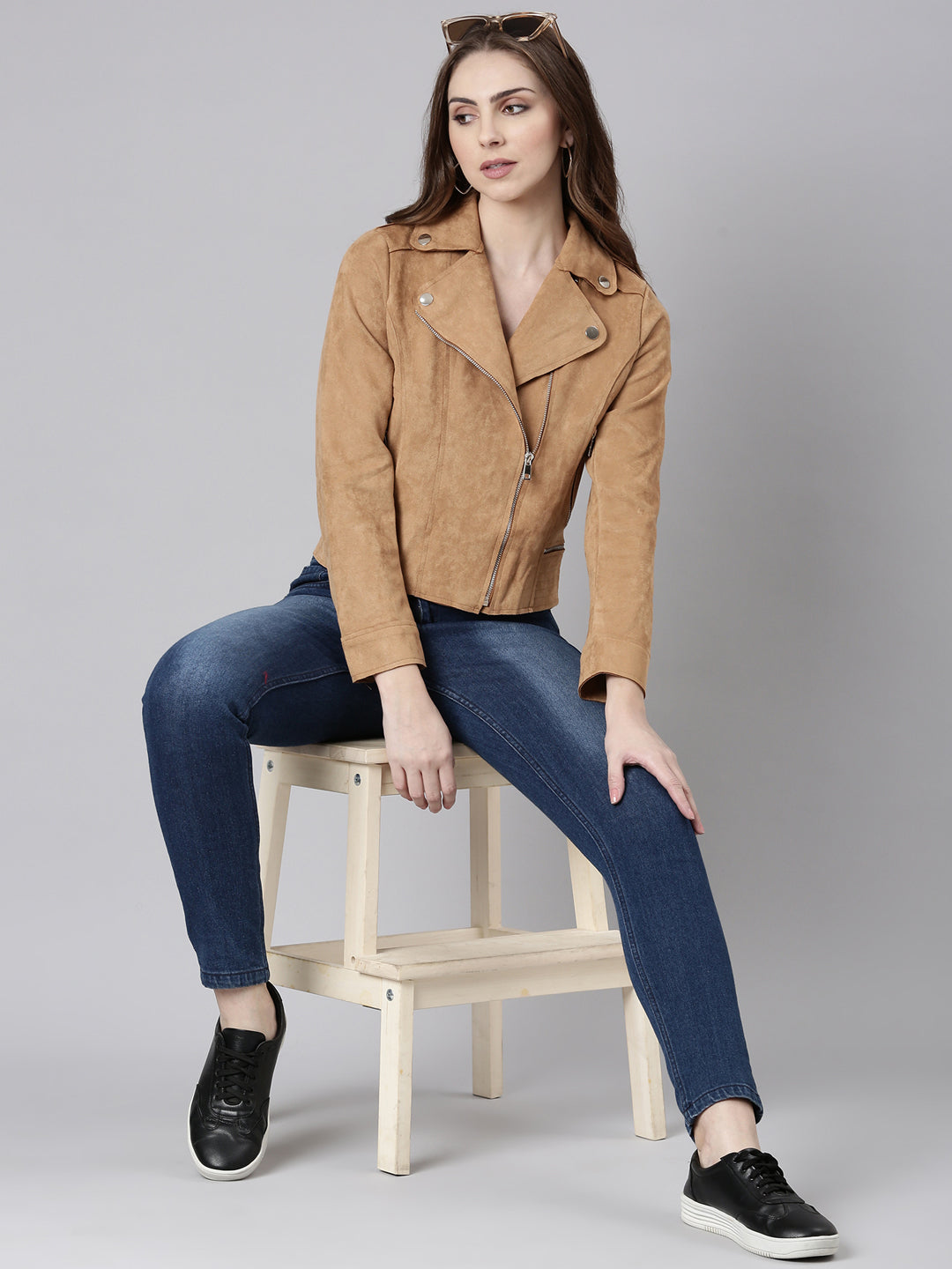 Women Rust Solid Tailored Jacket