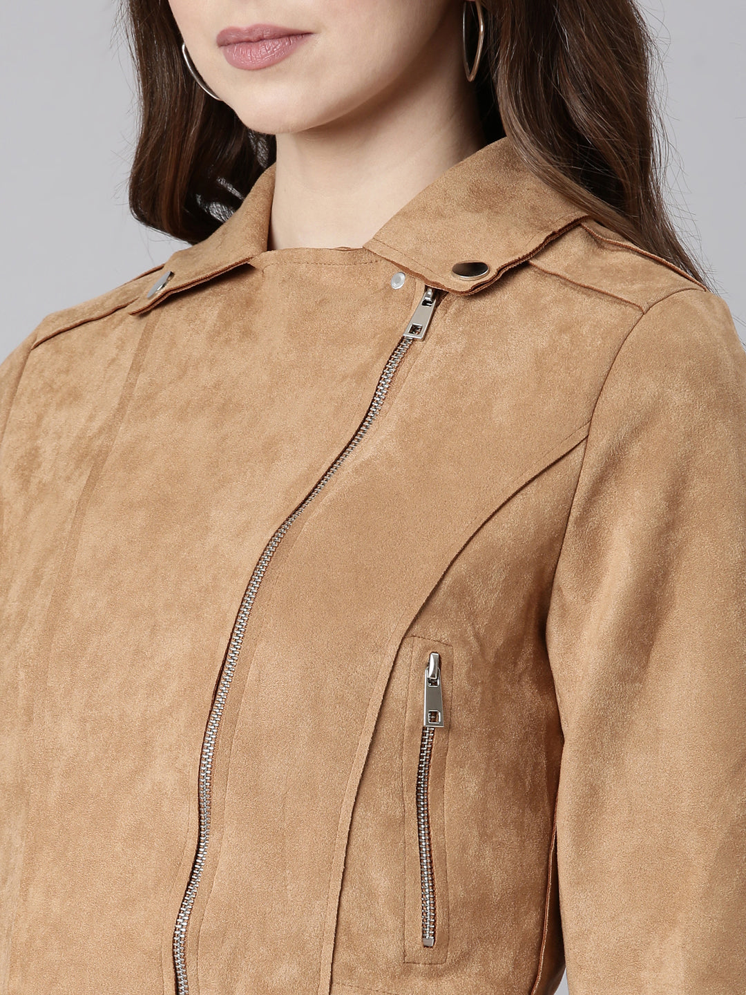 Women Rust Solid Tailored Jacket