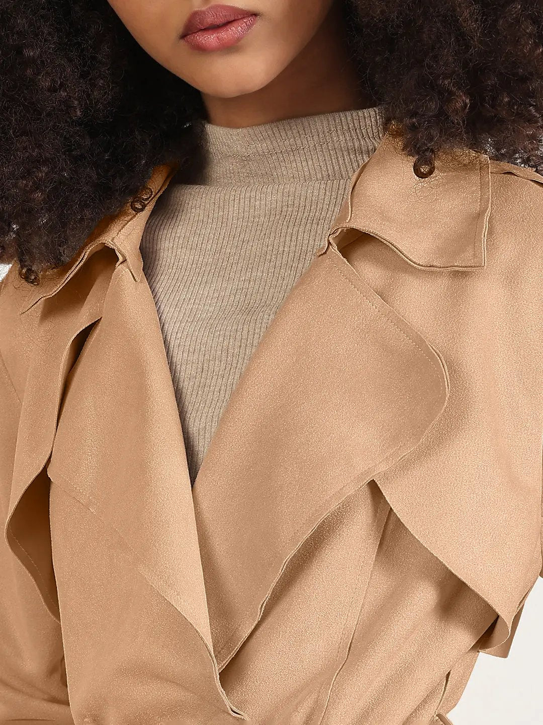 Women's Brown Trench Coat with Belted Waist - from SHOWOFFFF