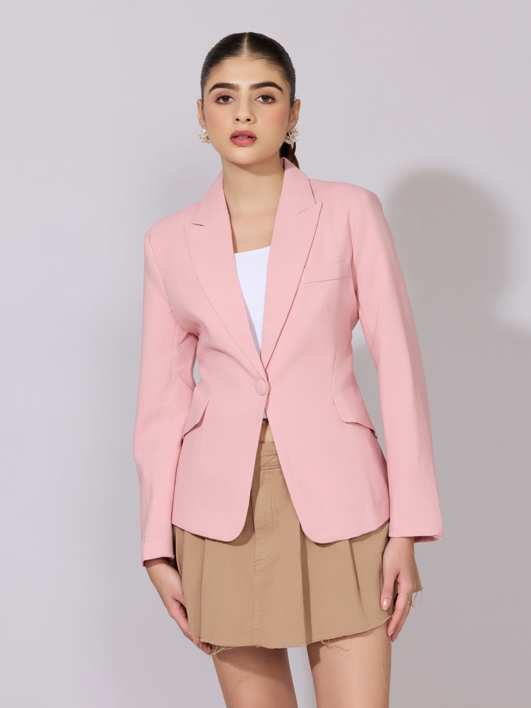 Women's Pink Tailored Fit Blazer