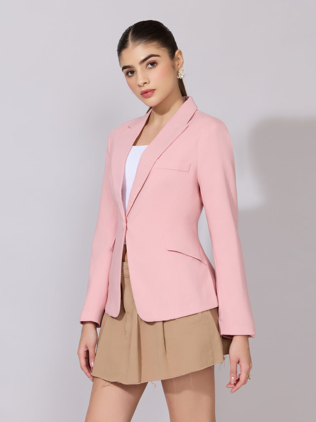 Women's Pink Tailored Fit Blazer