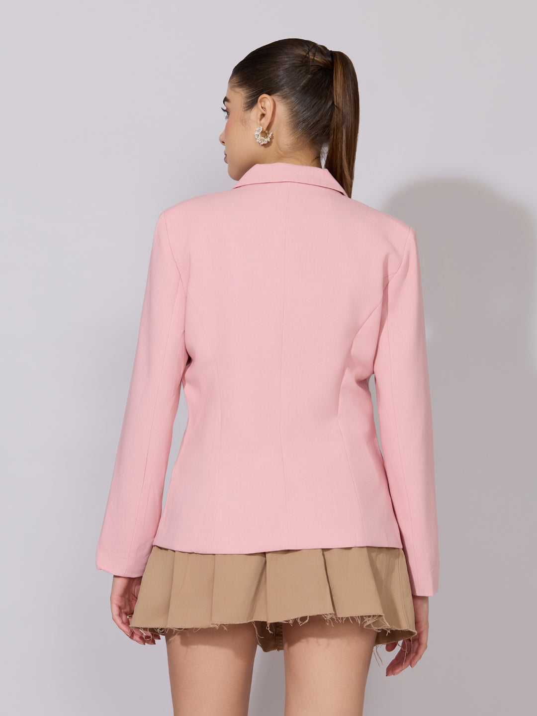 Women's Pink Tailored Fit Blazer