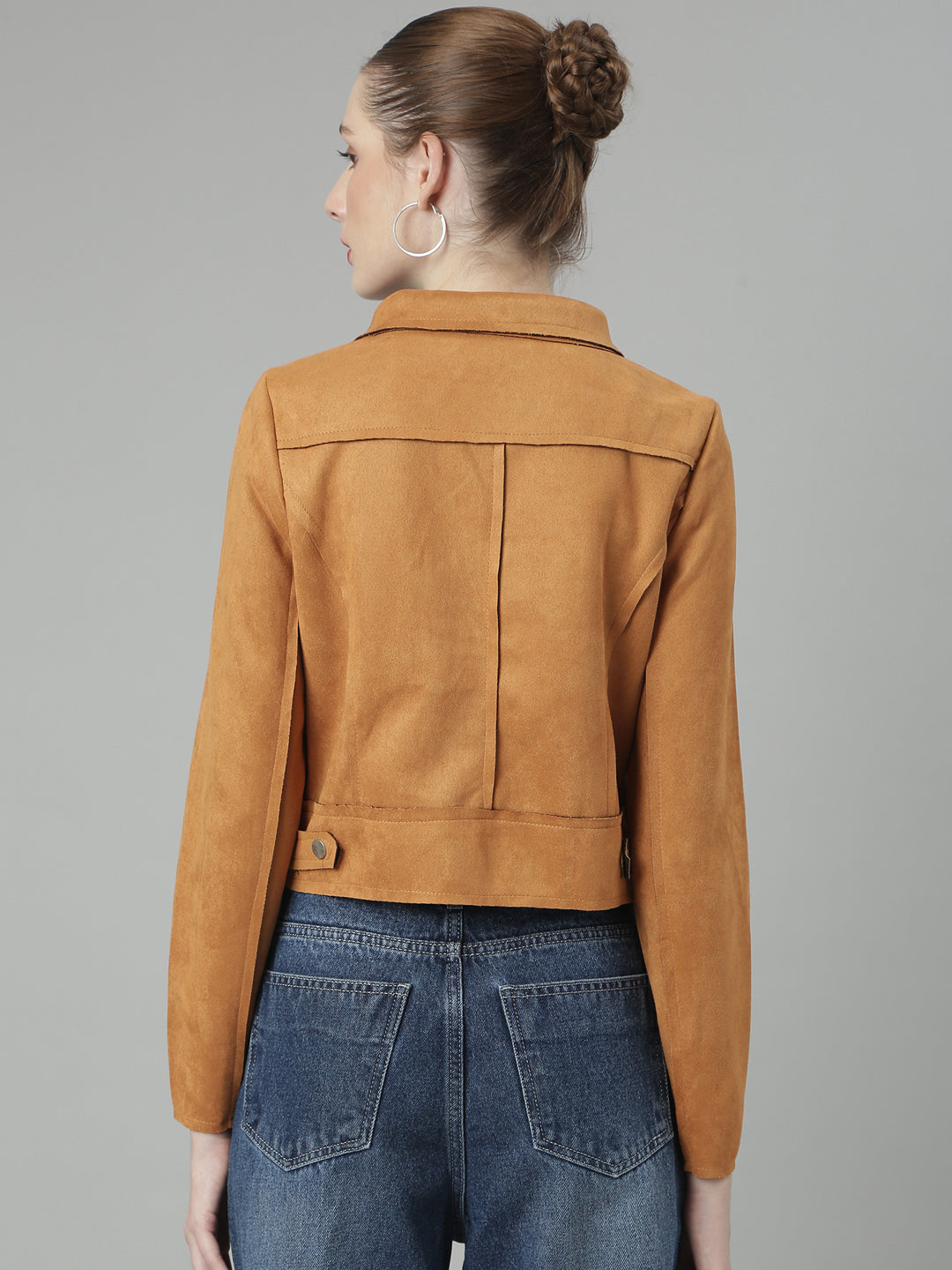 Women Rust Solid Tailored Jacket