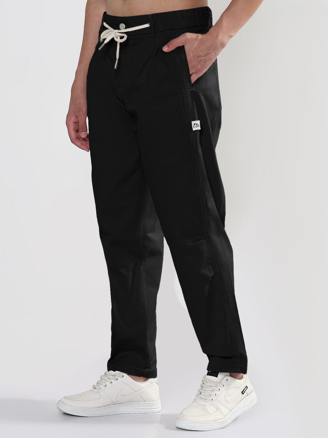 Men's Black Relaxed Fit Trousers