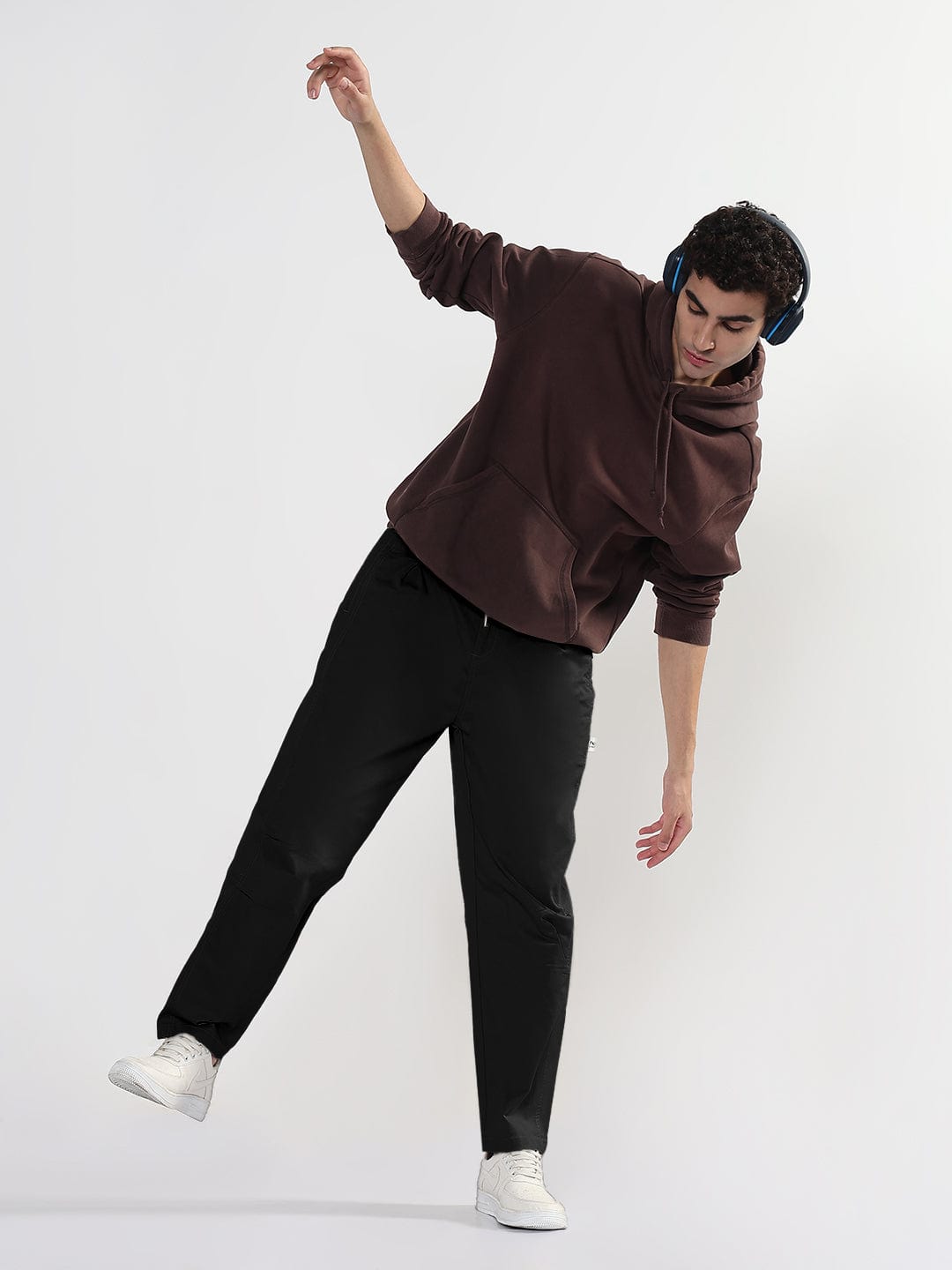 Men's Black Relaxed Fit Trousers