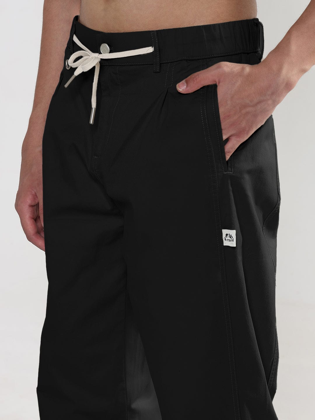 Men's Black Relaxed Fit Trousers