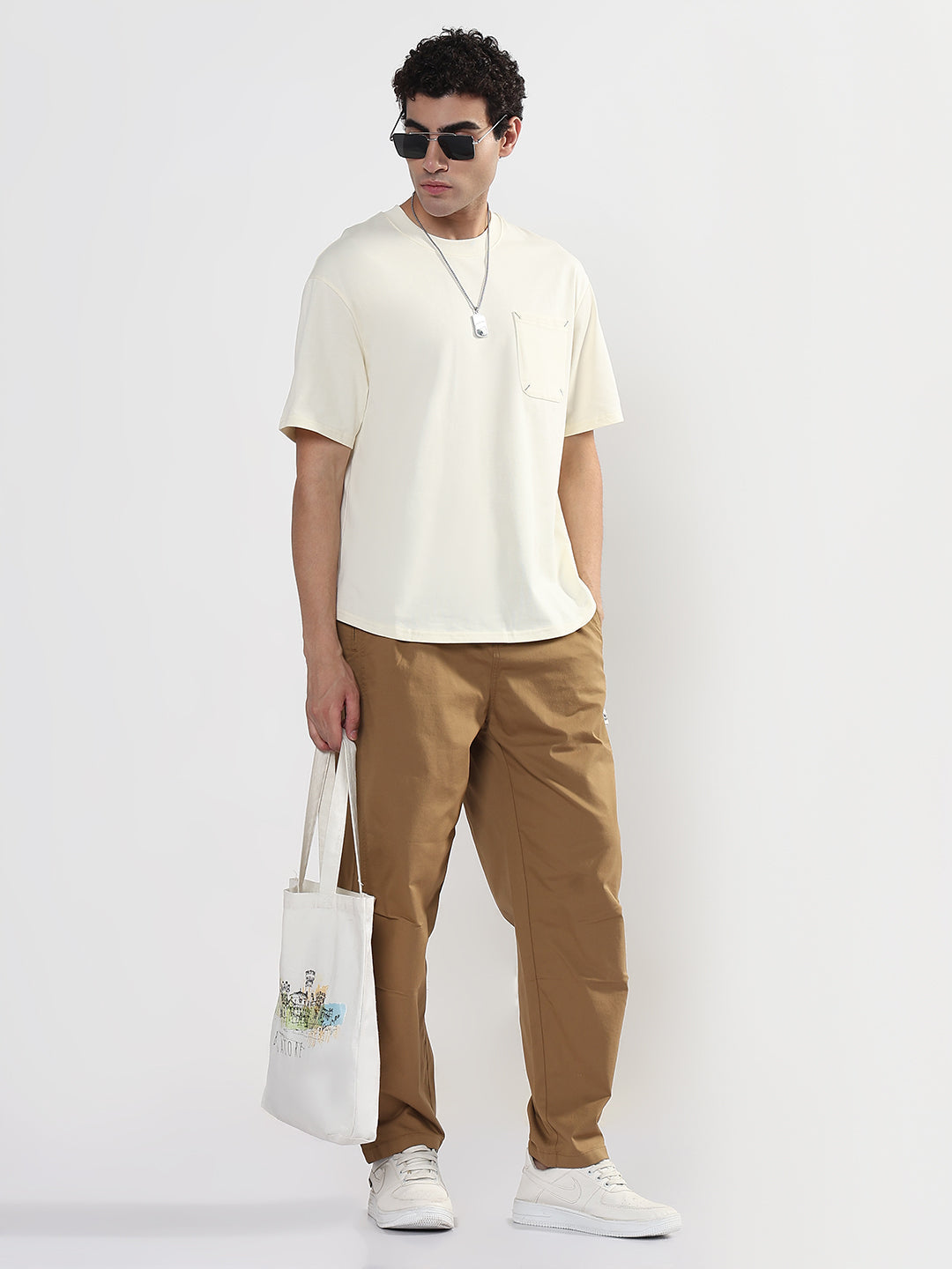 Men's Brown Relaxed Fit Trouser