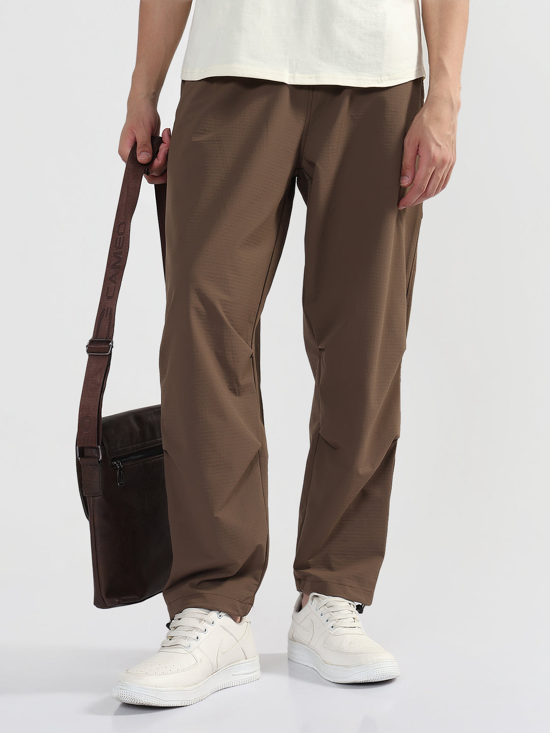 Men's Brown Relaxed Fit Trouser