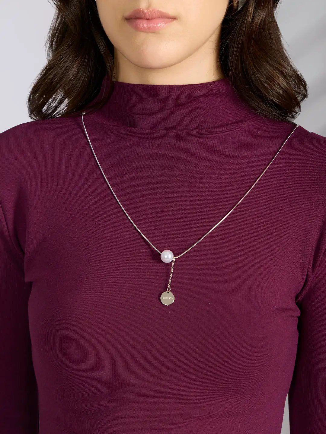 Women's Purple Fitted Ruched Top with Chain - from SHOWOFFFF