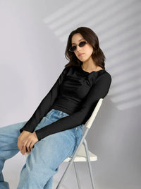 Women's Black Fitted Top