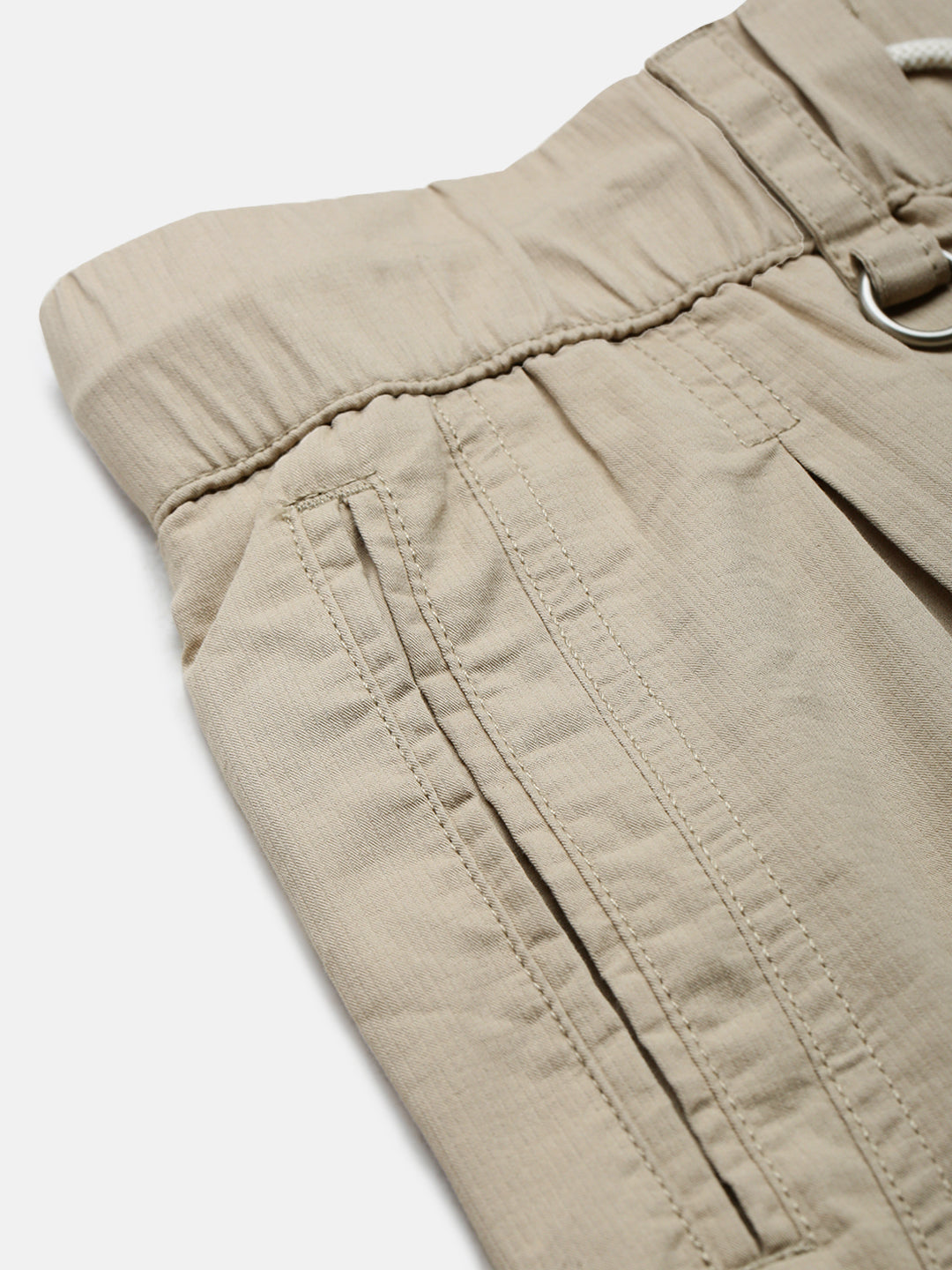 Men's Cotton Beige Relaxed Fit Trousers