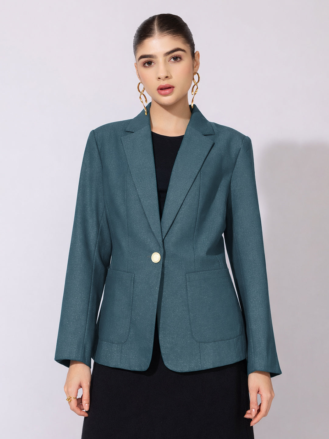 Women's Blue Single Breasted Blazer