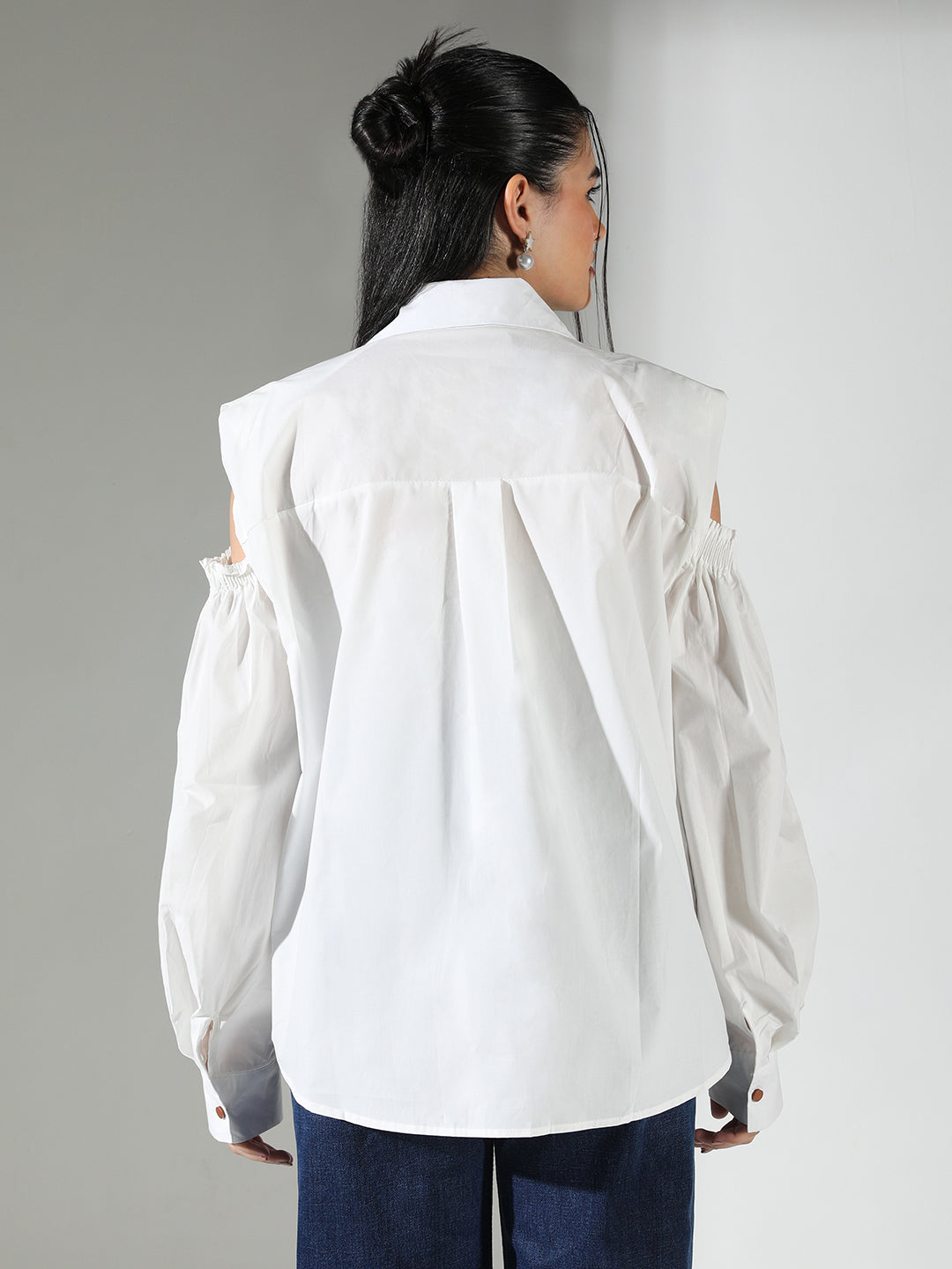 Women White Solid Shirt