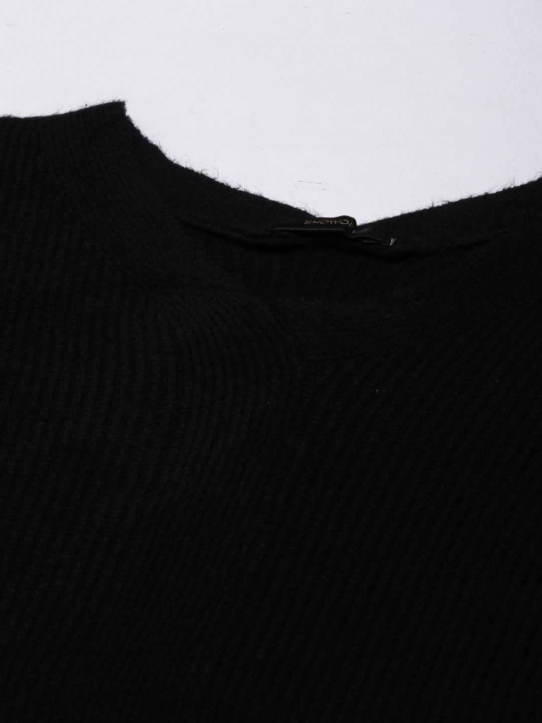 Women's Black Solid Regular Top