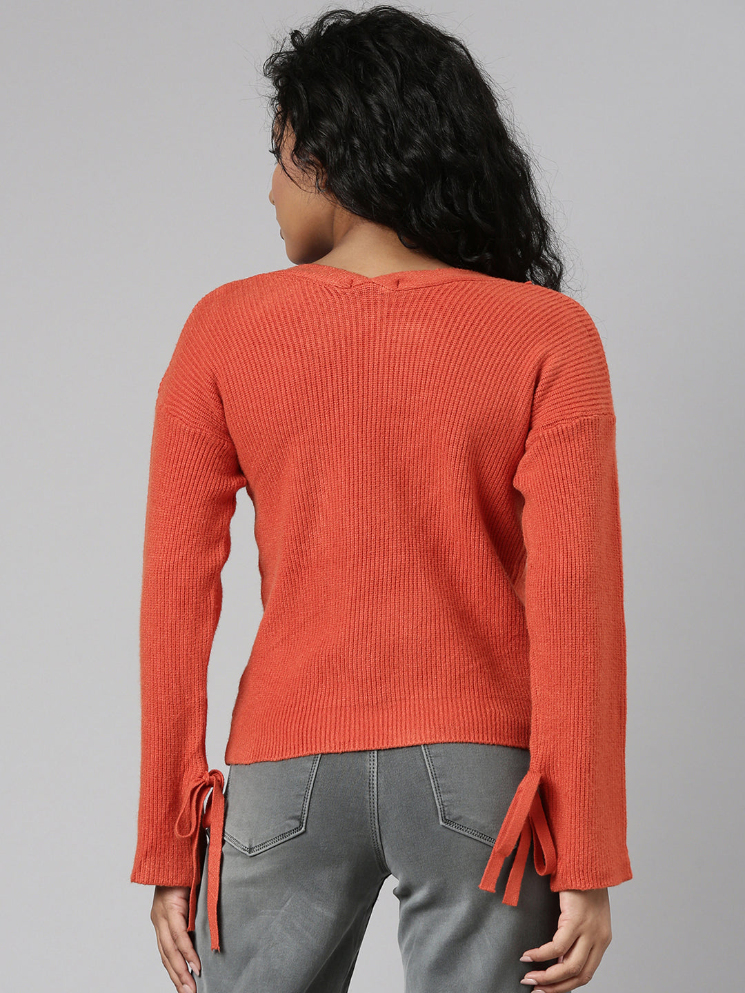 Women Orange Solid Regular Top