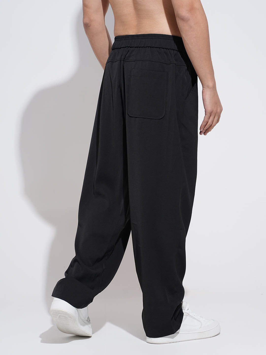 Men's Black Straight Fit Trousers