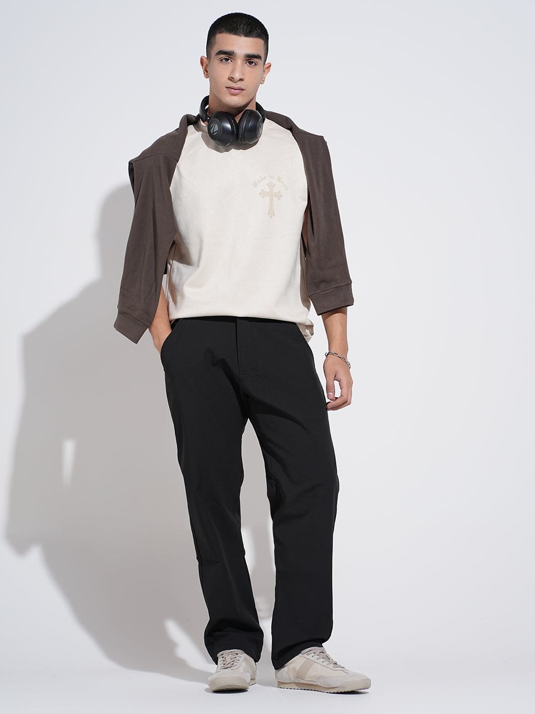 Men's Black Straight Fit Trousers