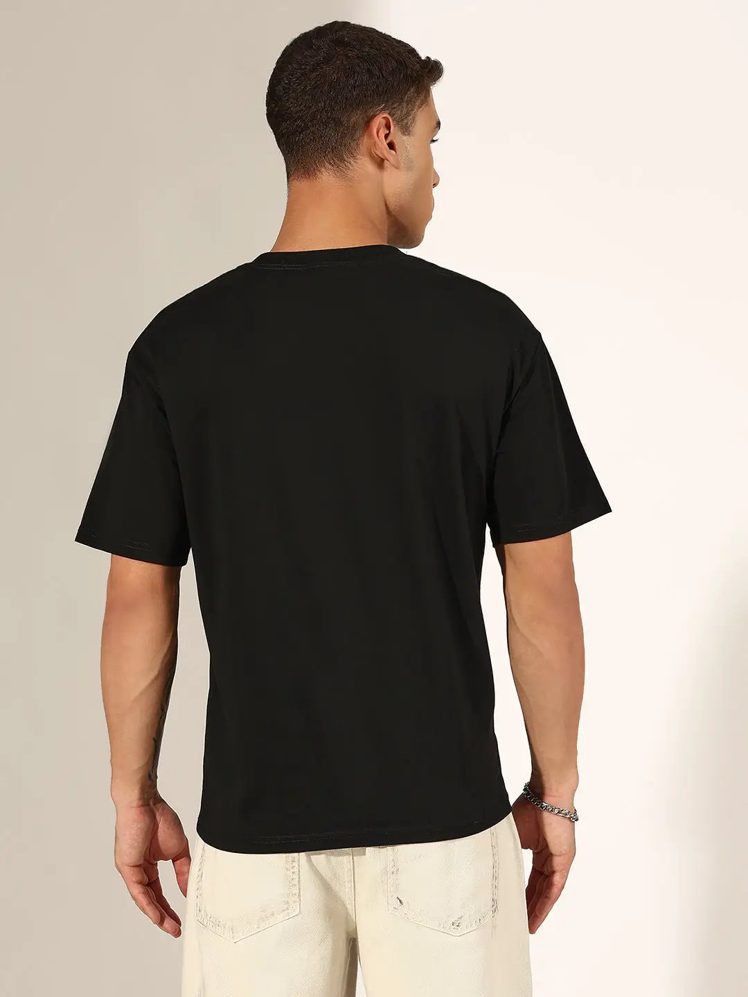 Men's Embroidered Black Relaxed T-Shirt - from SHOWOFFFF