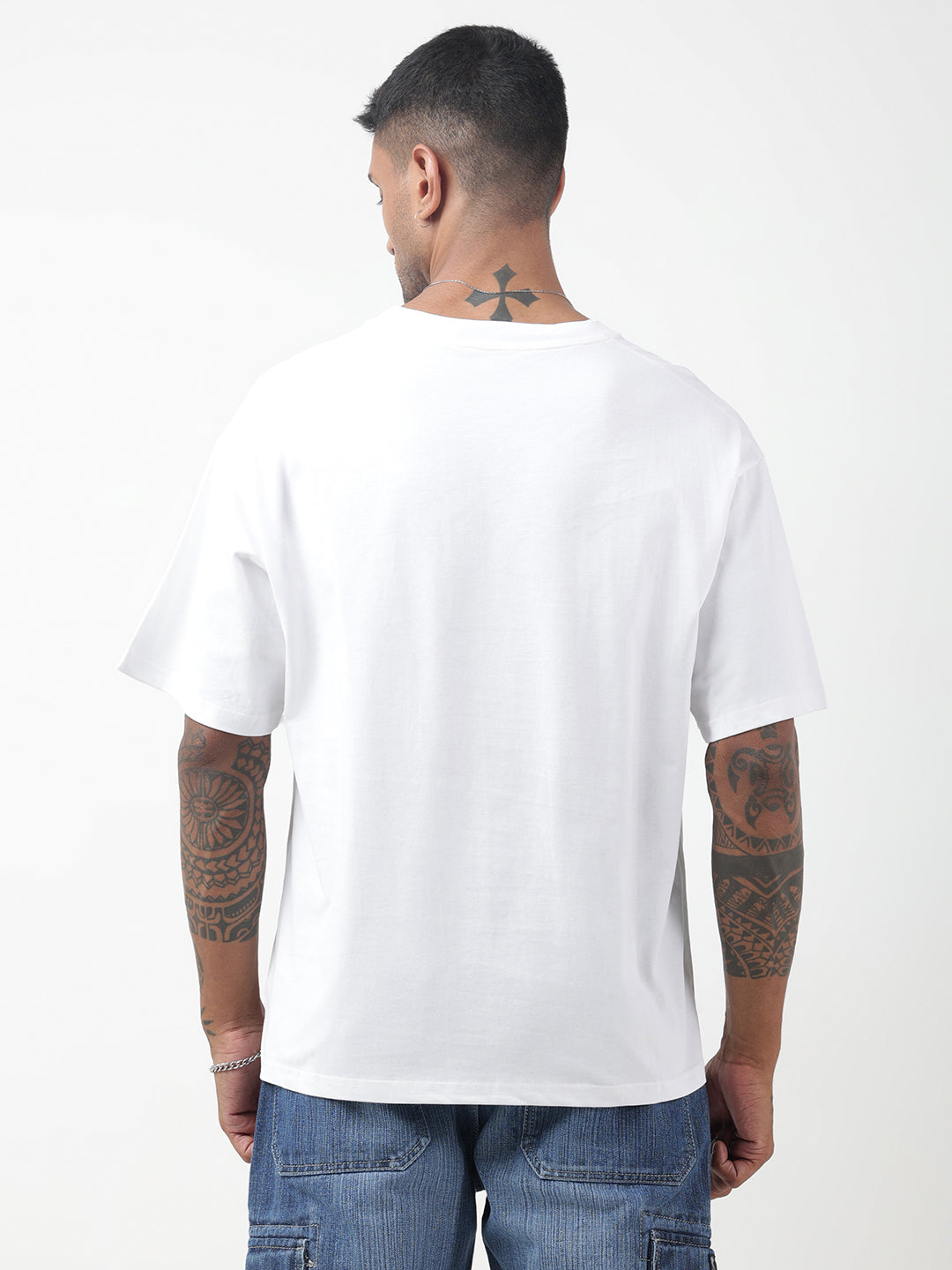 Men's Graphic Print White Oversized T-Shirt