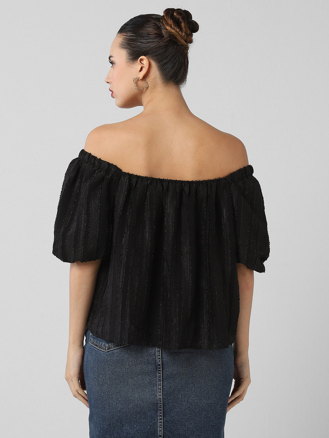 Women Black Solid Top