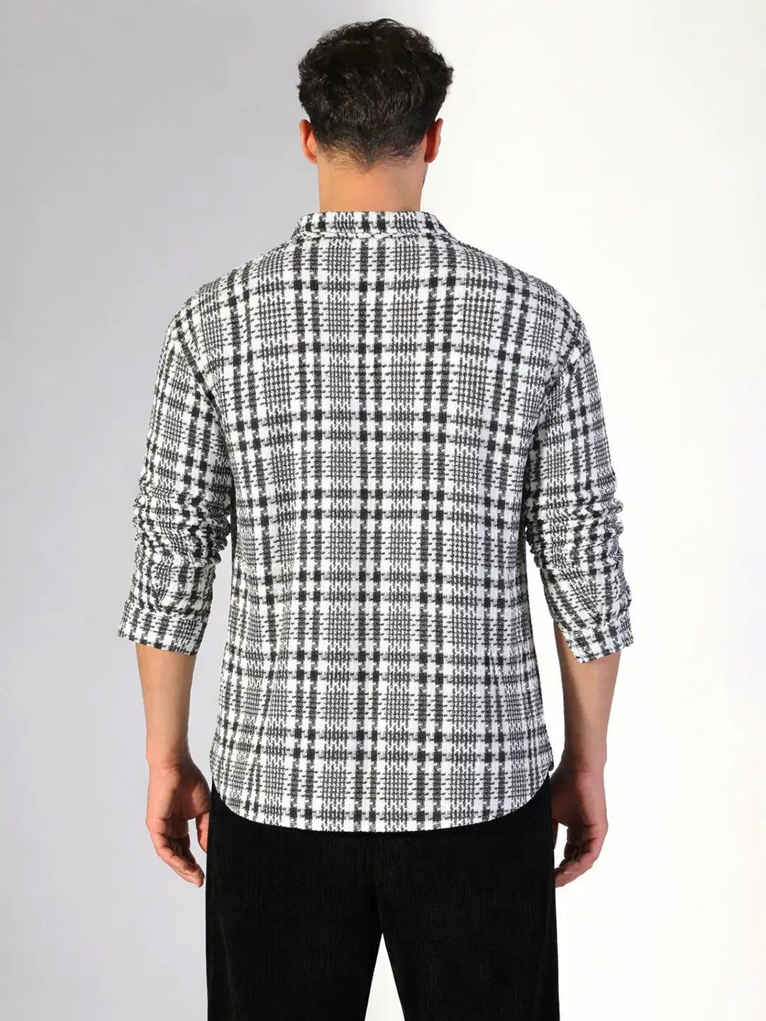 Men's Checked Black Shacket with Pockets - Uncategorized from SHOWOFFFF