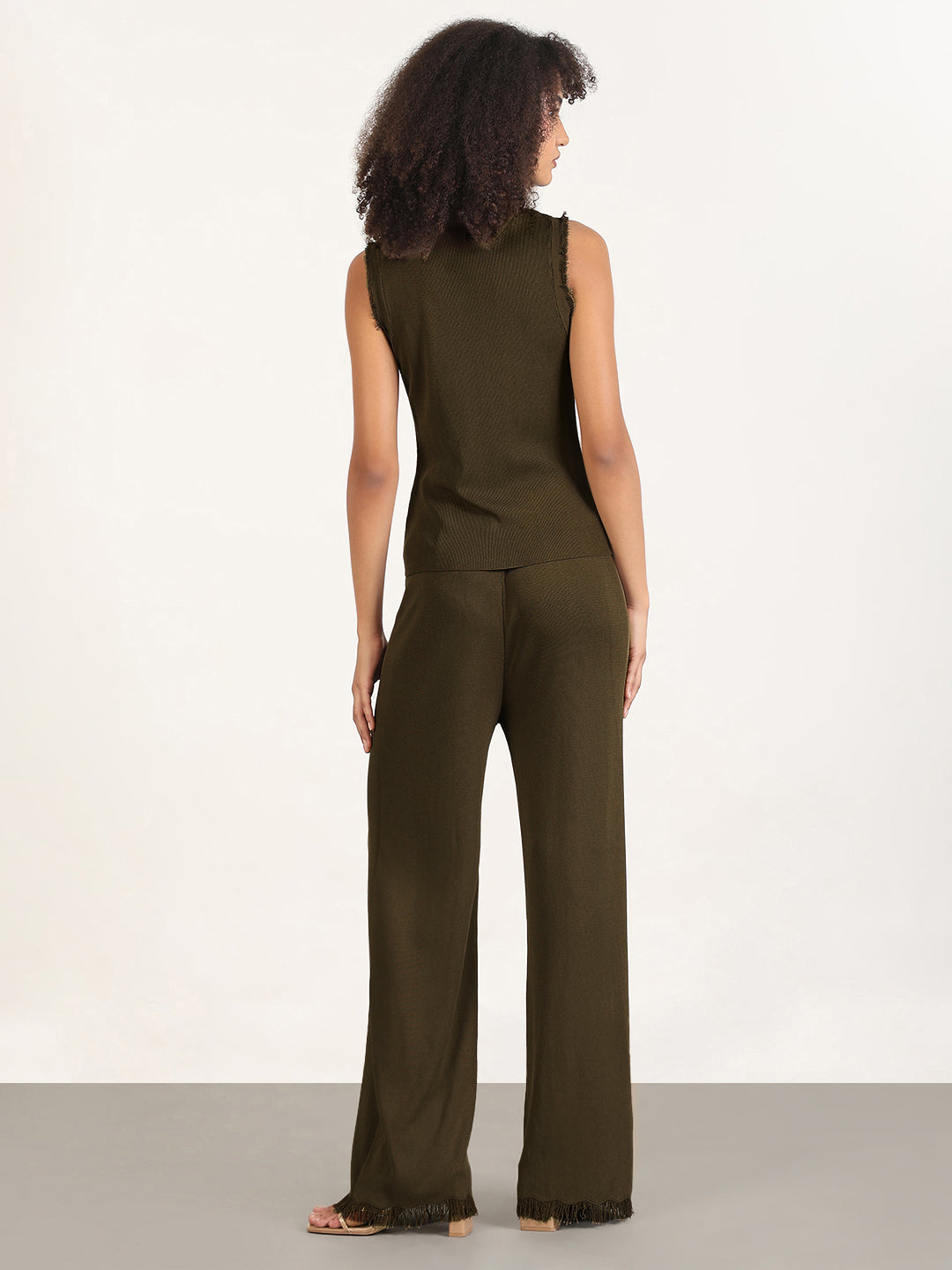 Women's Solid Olive Co-Ords Set