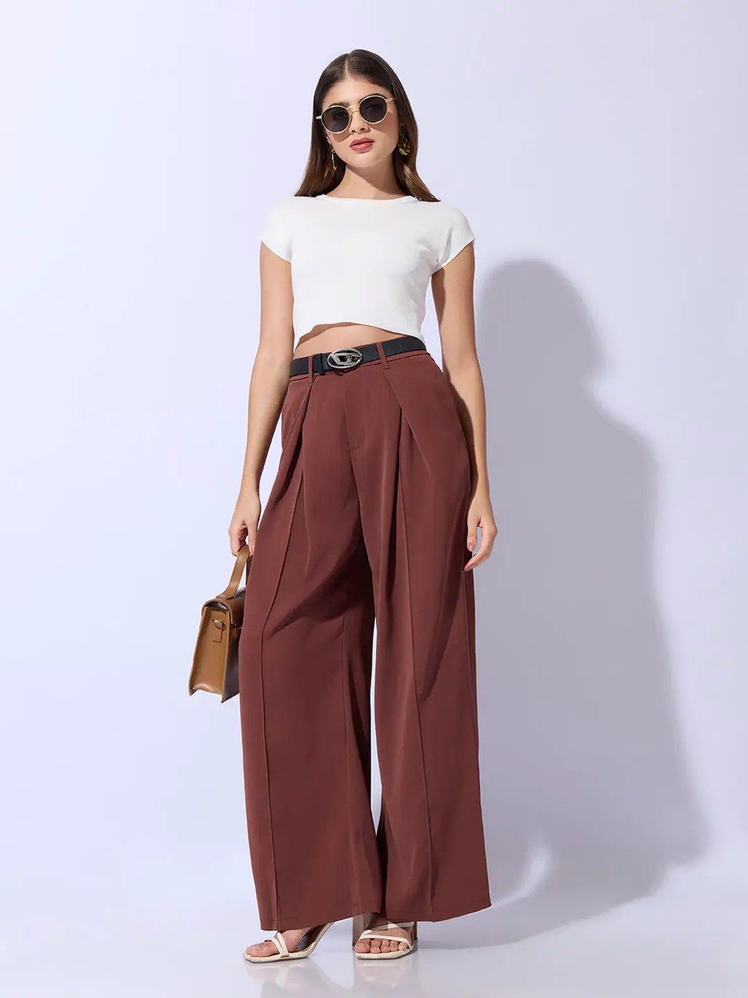 Women's White Ribbed Fitted Crop Top