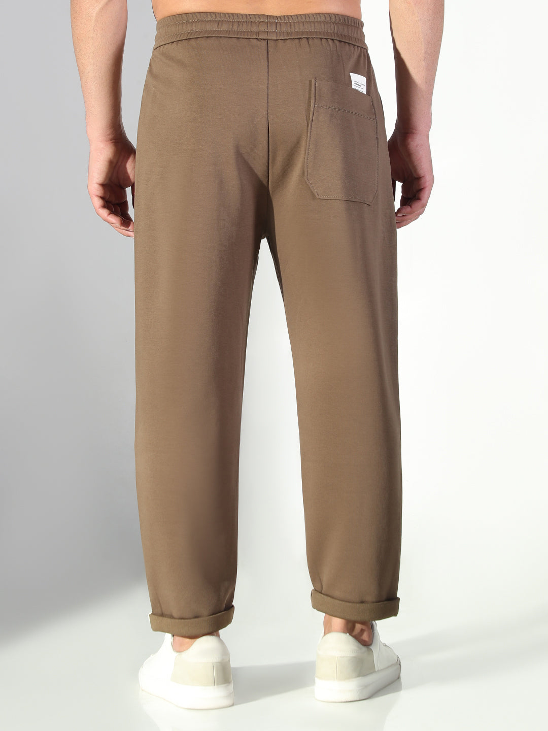 Men Olive Solid Korean Trousers