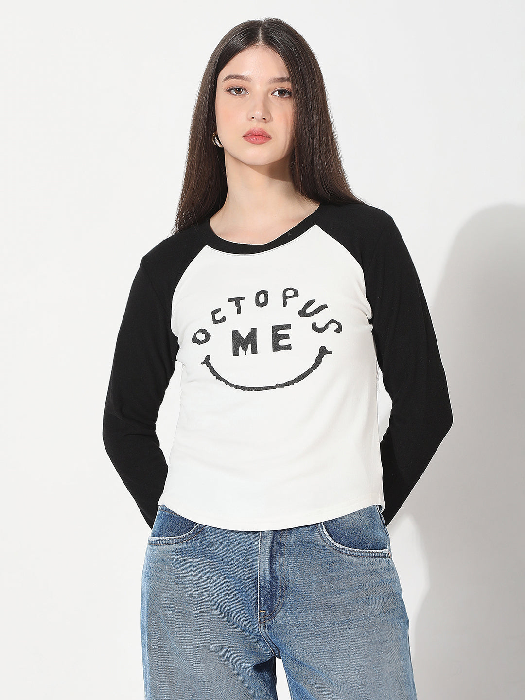Women's Typography White Top