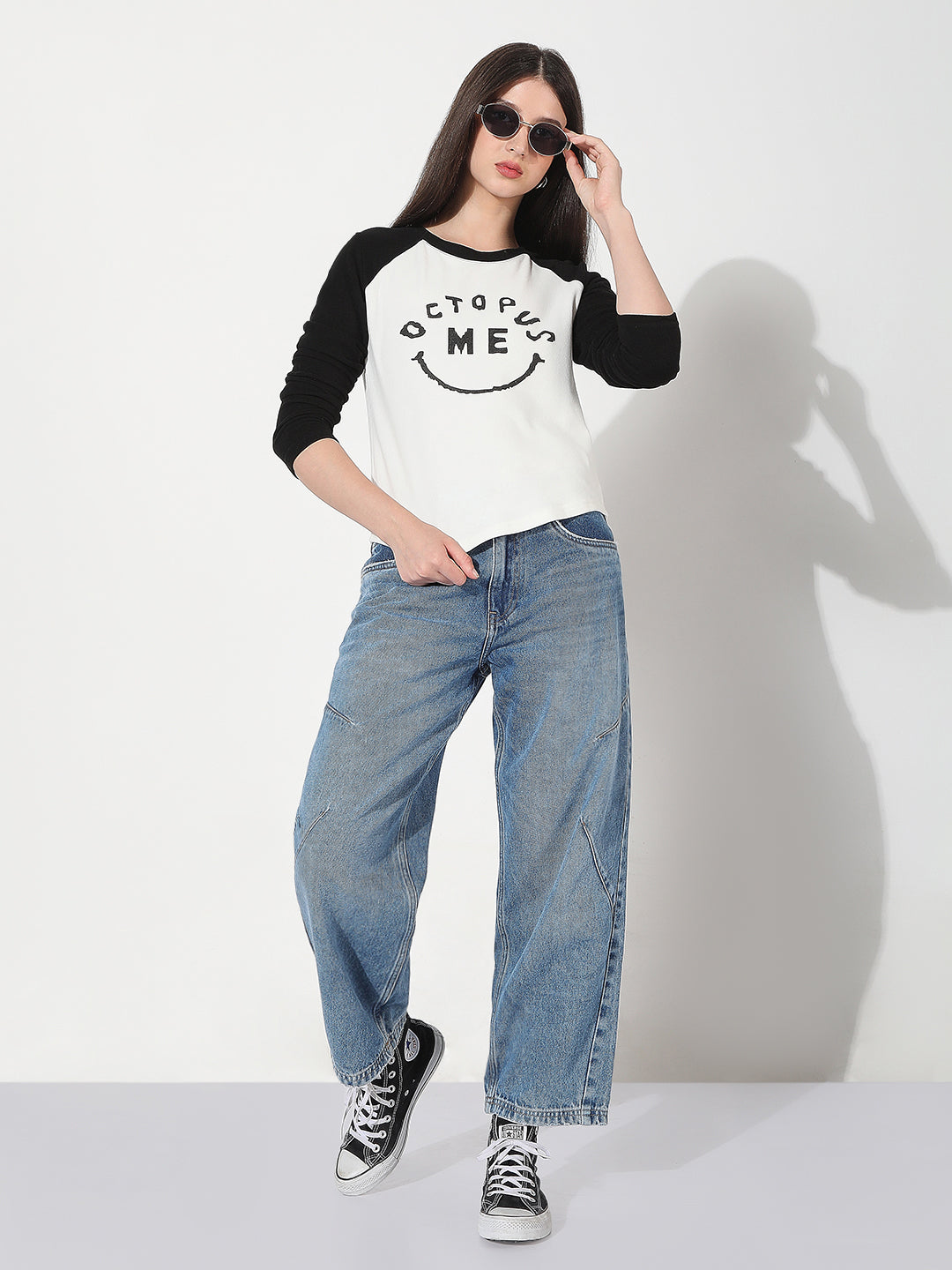 Women's Typography White Top