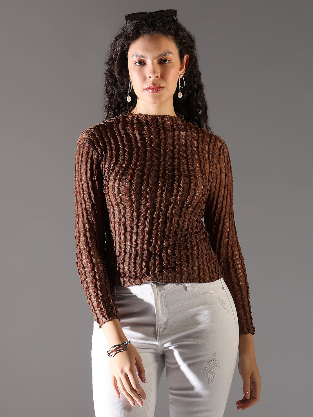 Women Brown Solid Top