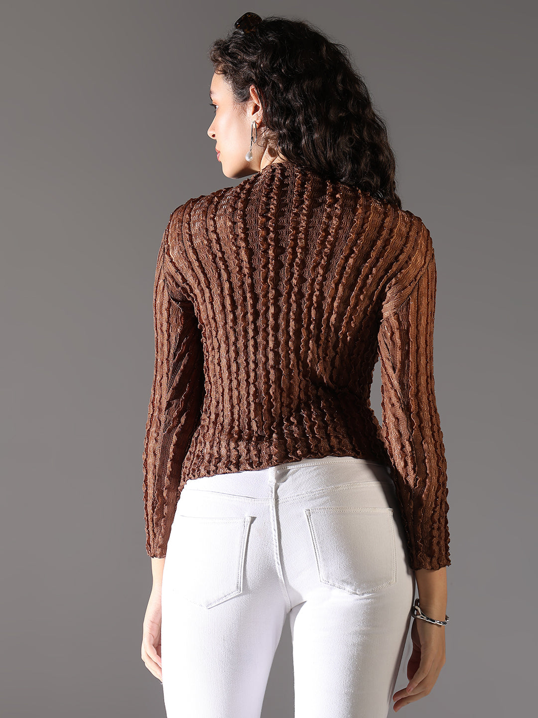 Women Brown Solid Top