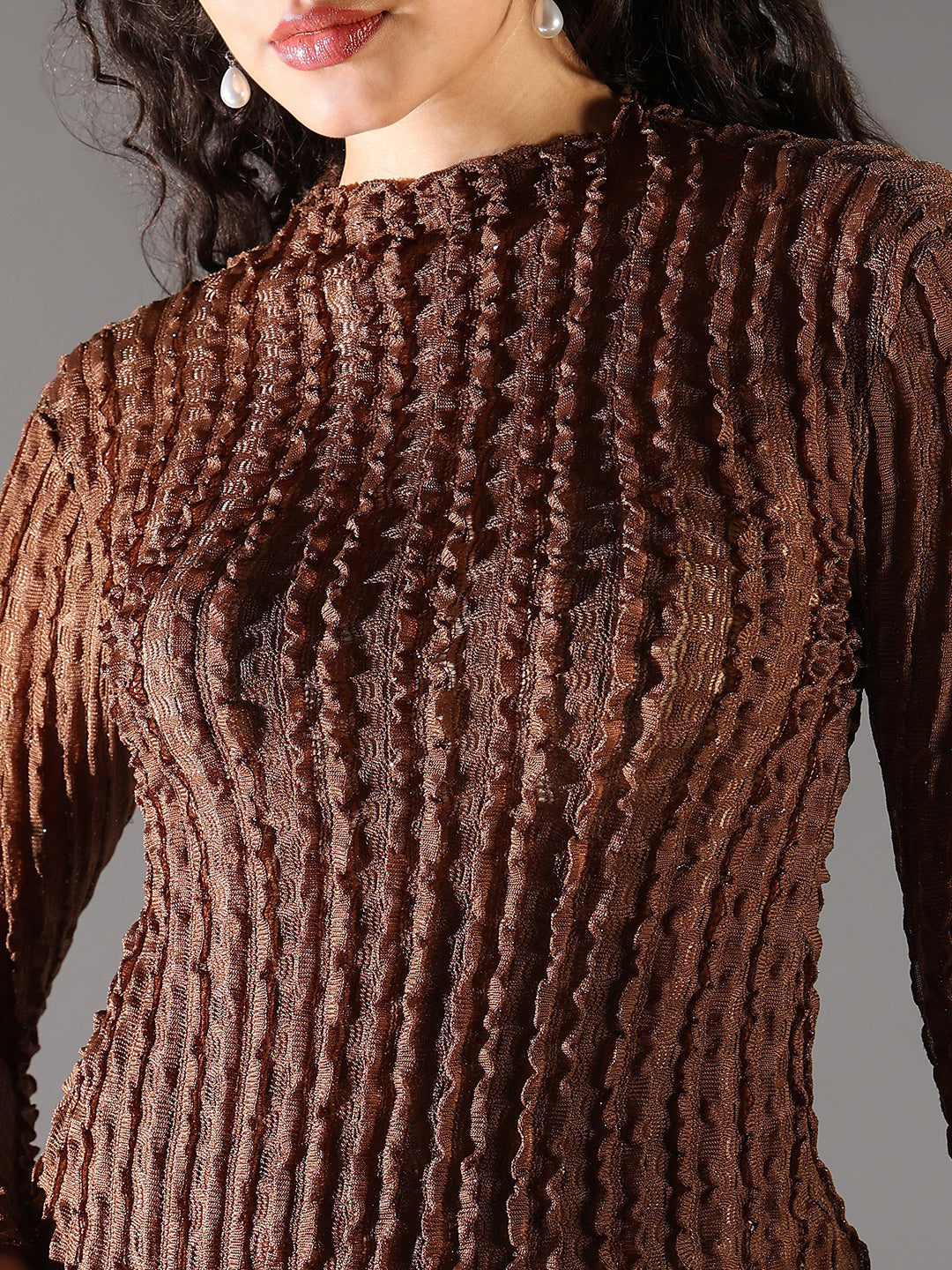 Women Brown Solid Top