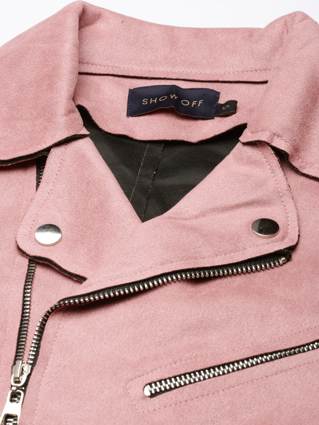 Women's Pink Spread Collar Long Sleeve Tailored Jacket
