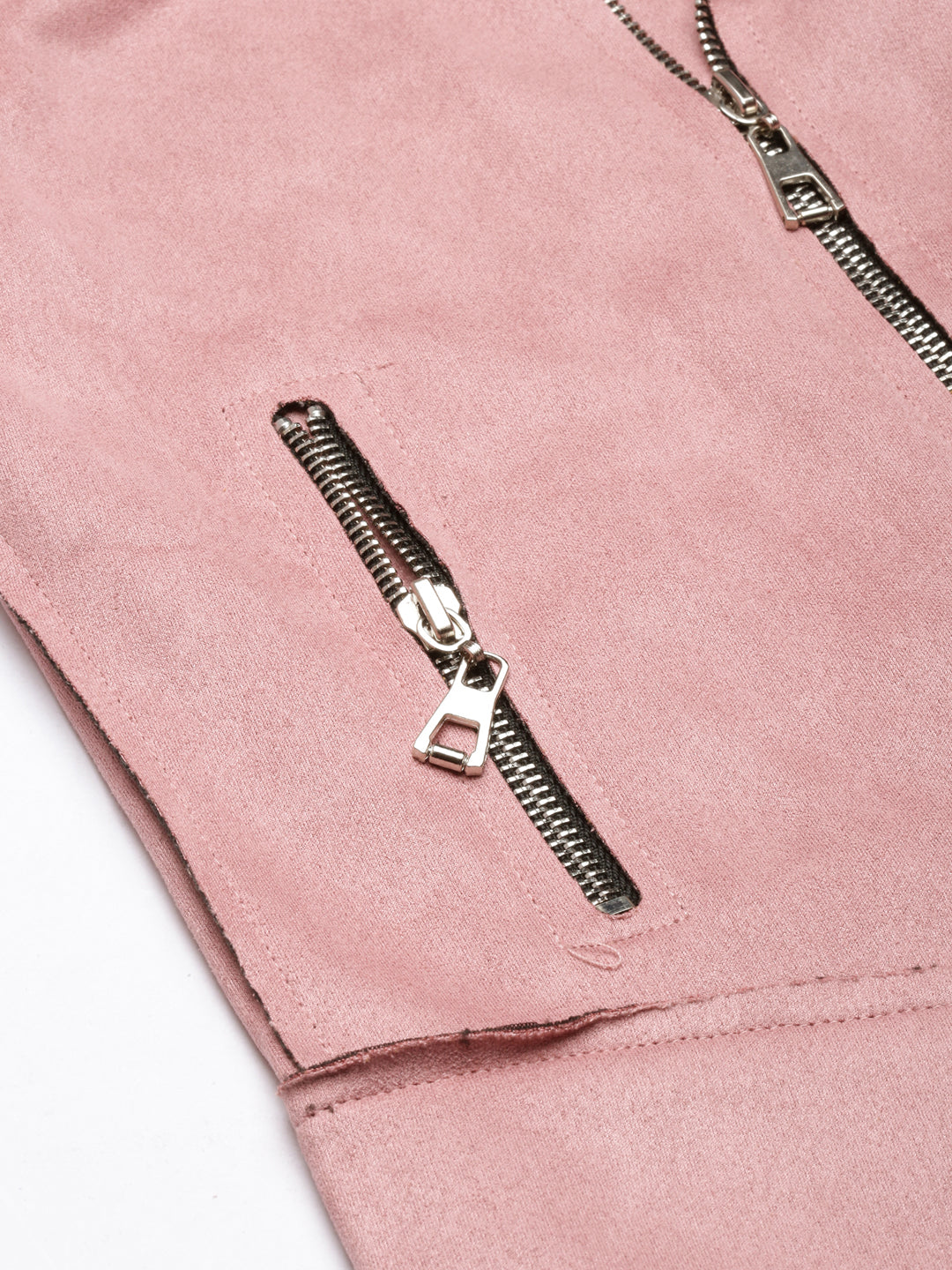 Women's Pink Spread Collar Long Sleeve Tailored Jacket