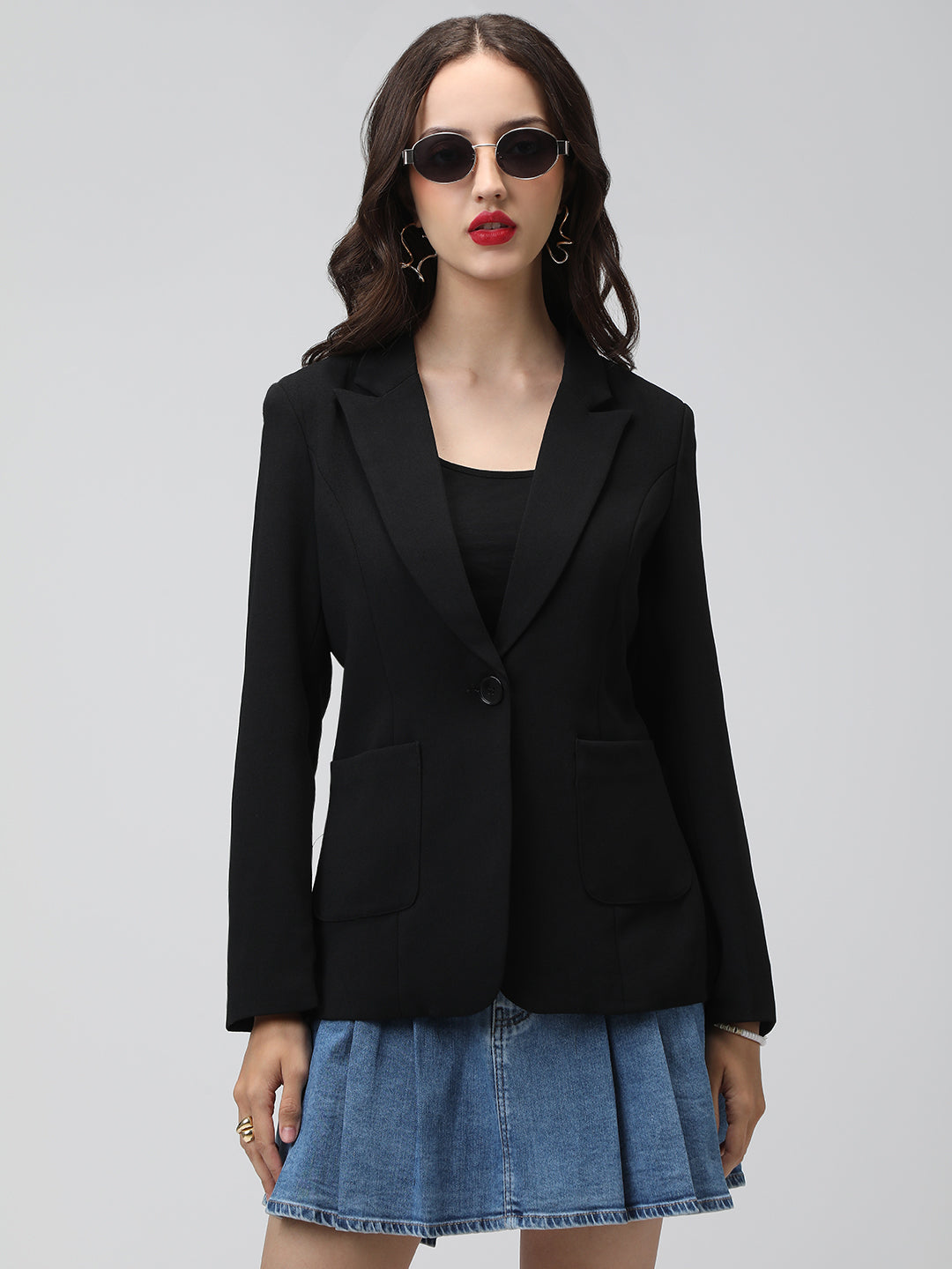Women's Tailored Black Single Breasted Blazer