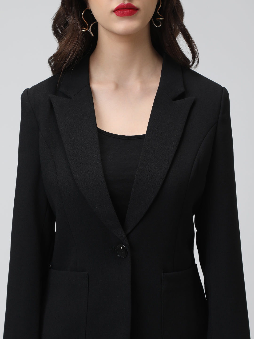 Women's Tailored Black Single Breasted Blazer