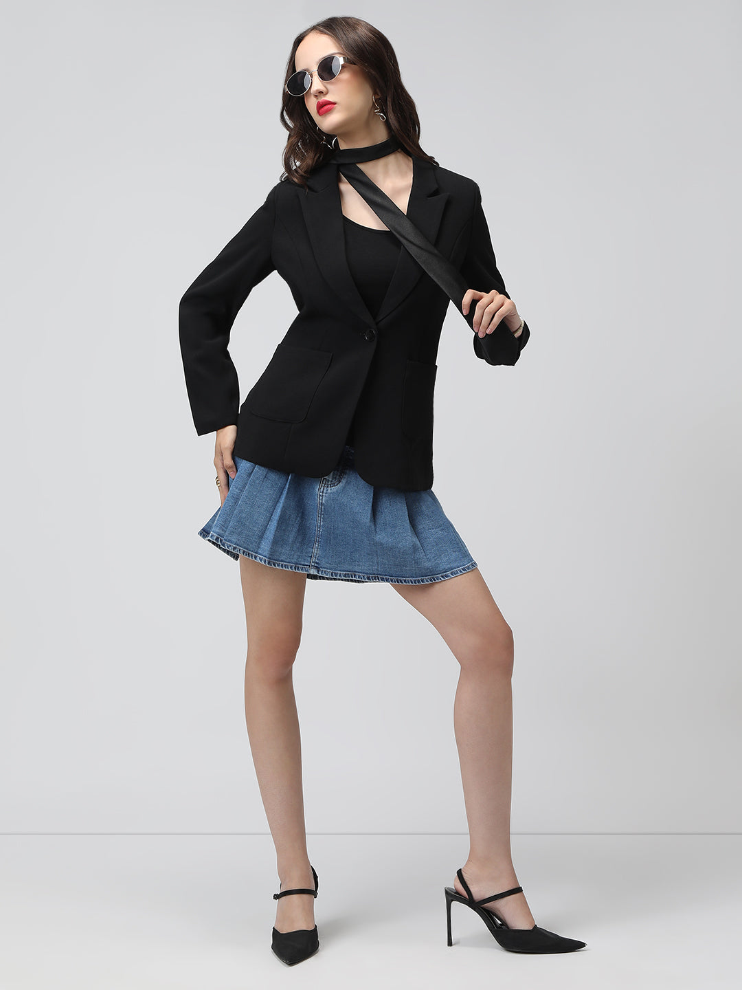 Women's Tailored Black Single Breasted Blazer