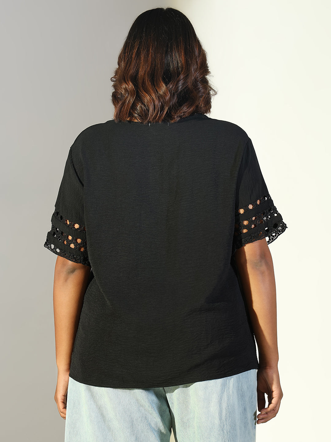 Women Black Solid Top