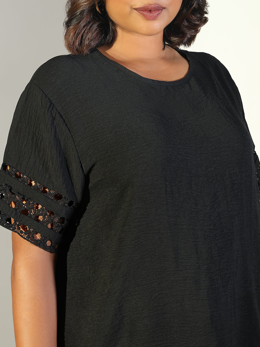 Women Black Solid Top