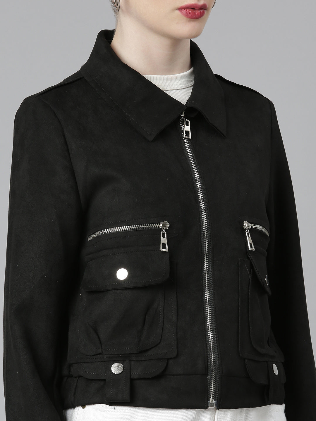 Women Black Solid Tailored Jacket