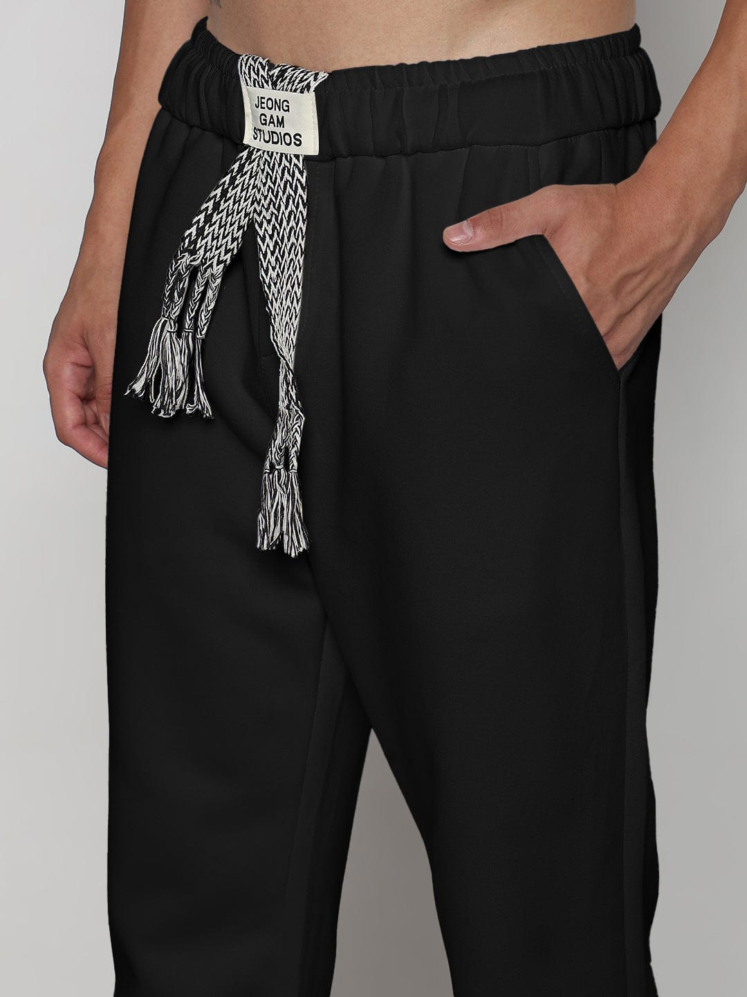 Men's Black Relaxed Fit Trousers