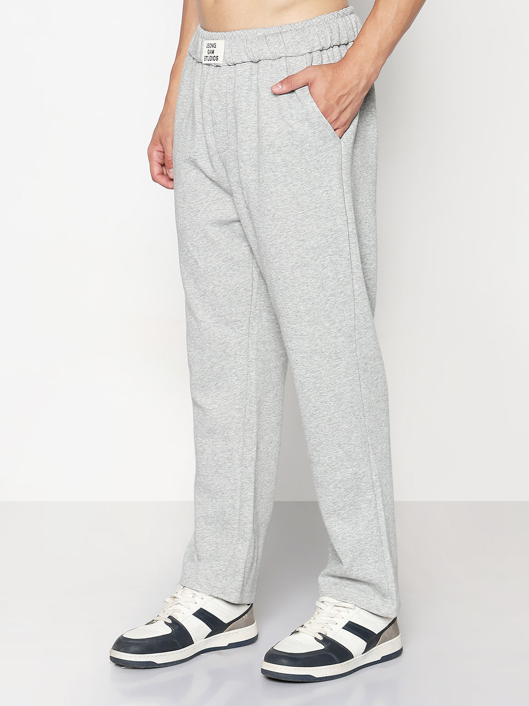 Men's Grey Relaxed Fit Trouser