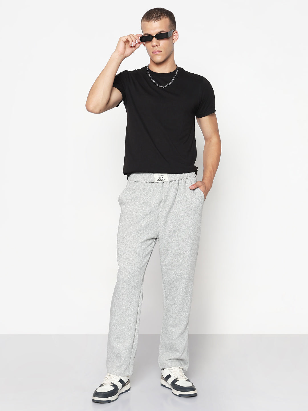 Men's Grey Relaxed Fit Trouser