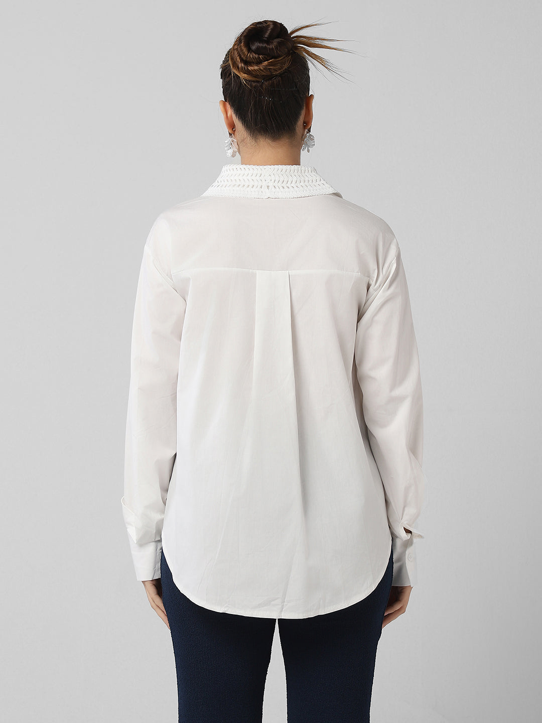 Women Solid White Shirt