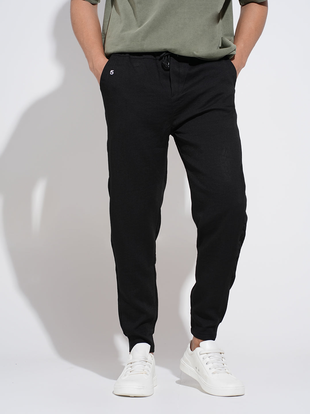 Men's Black Tapered Fit Joggers