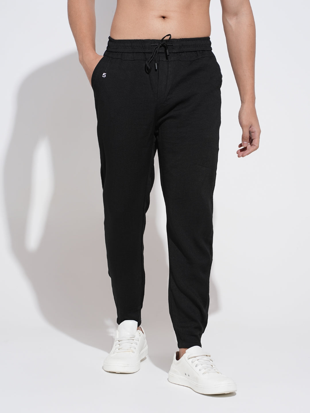 Men's Black Tapered Fit Joggers