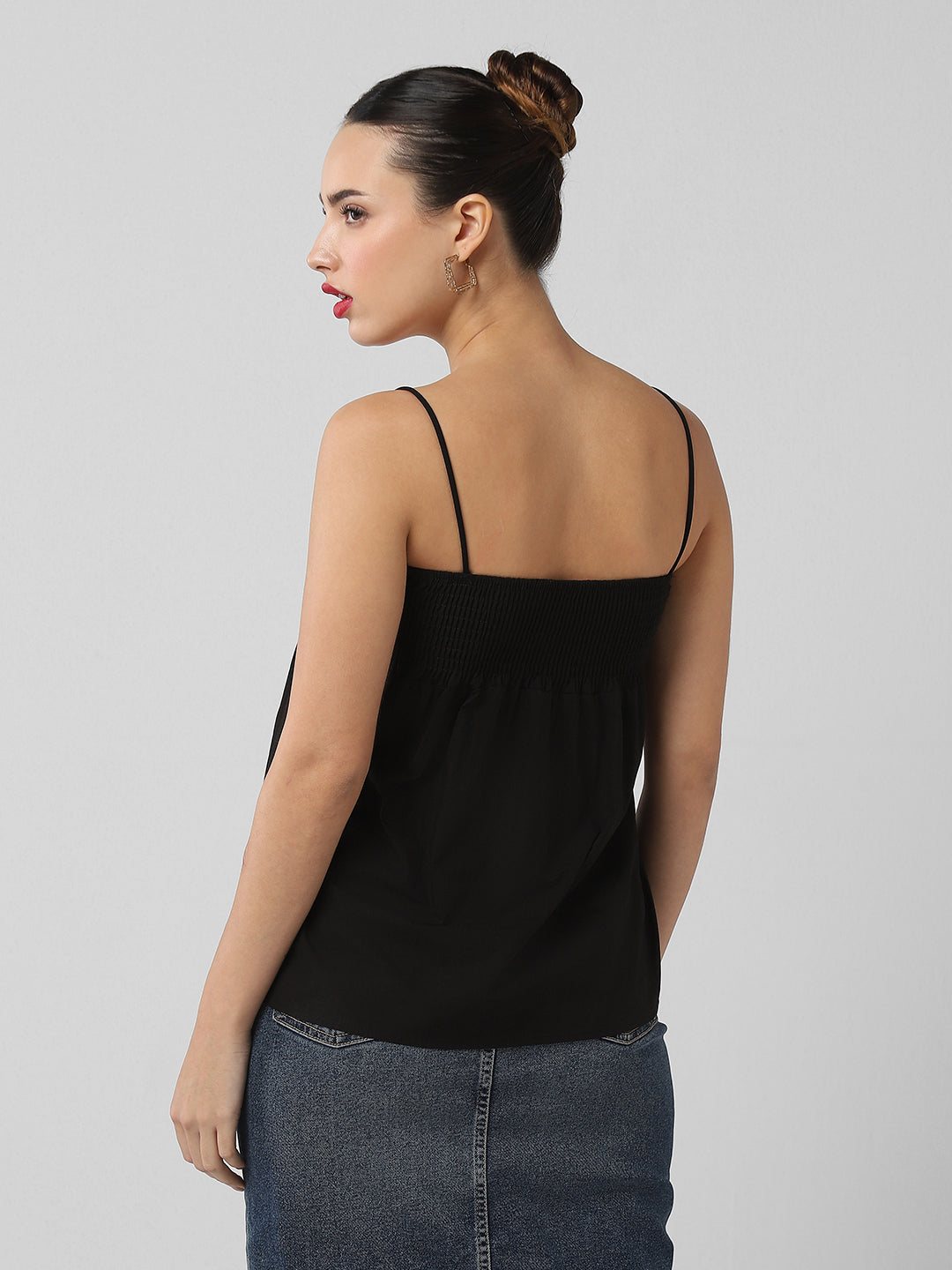 Women Black Solid Top