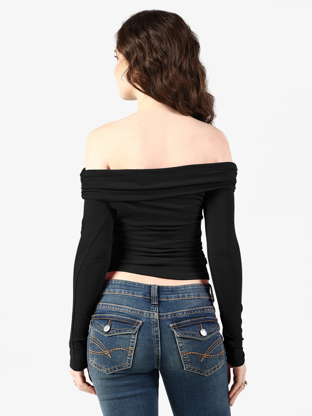 Women's Black Off Shoulder Top