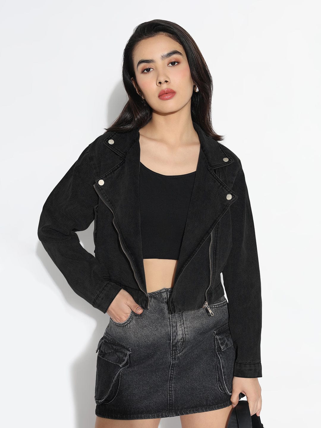 Women's Charcoal Denim Jacket